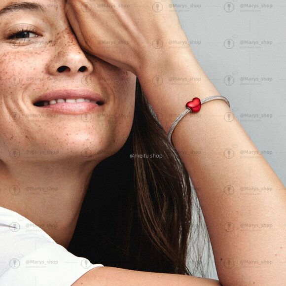Pandora Metallic Red Heart Charm - Picture 6 of 7